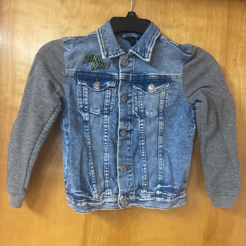 7/8 Dinosaur Denim & Knit Jacket